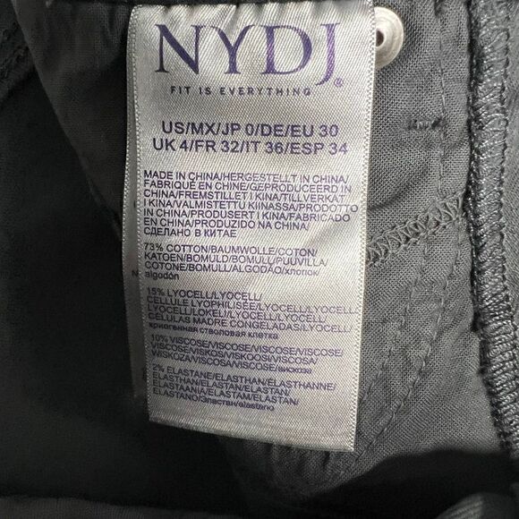 NYDJ Marilyn Straight Grey Zip Fly Button Closure 5 Pocket Lift Tuck Tech Size 0 - Picture 11 of 13